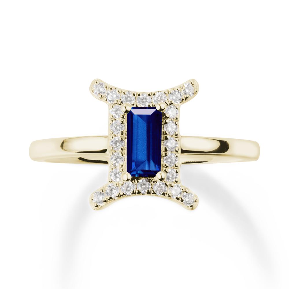 Baguette Sapphire Ring In 14K Yellow Gold - LUO Jewelry #metal_14k yellow gold