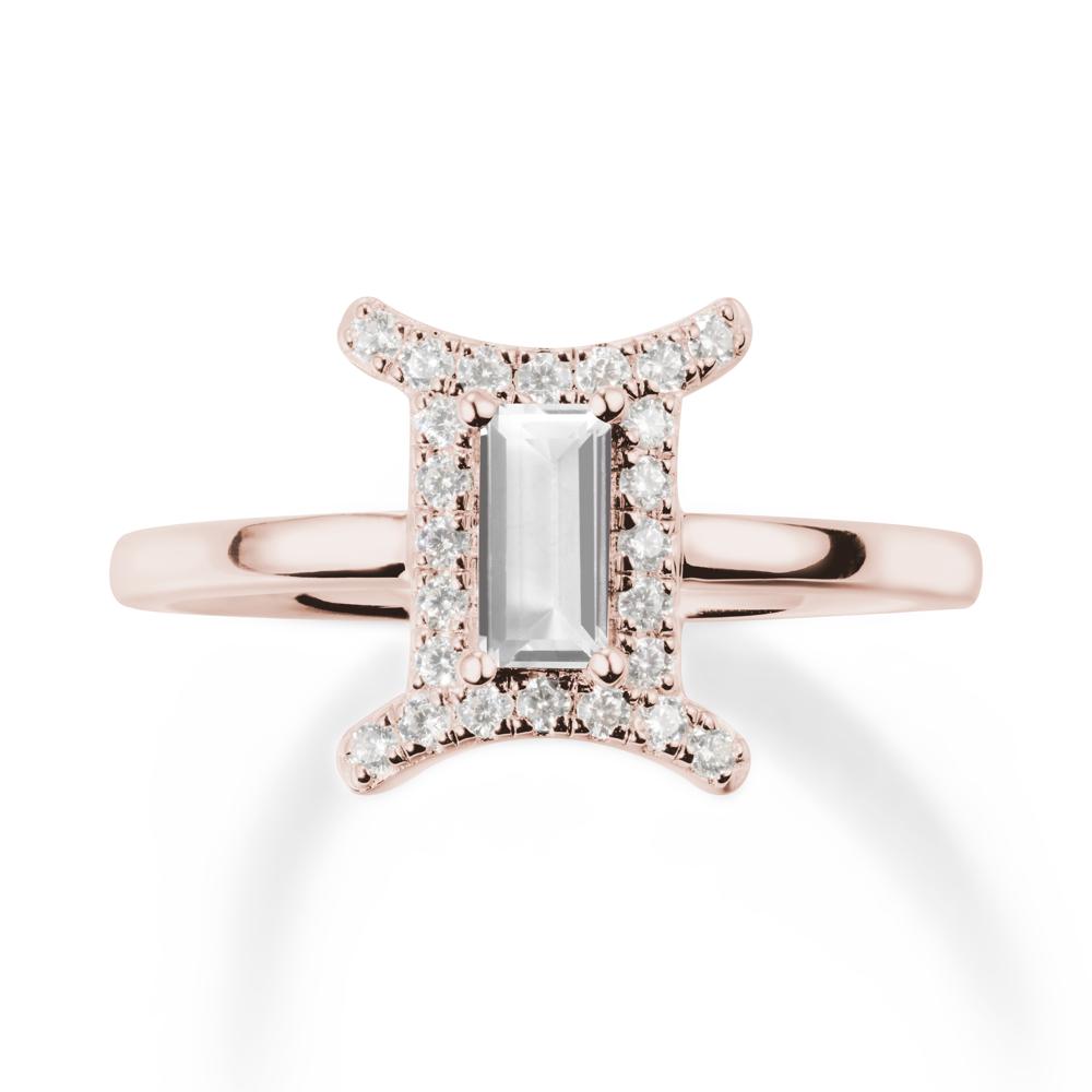 Baguette White Topaz Ring In 14K Yellow Gold - LUO Jewelry #metal_14k rose gold