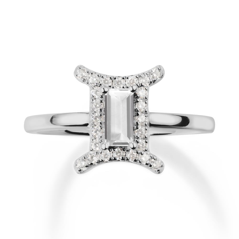 Baguette White Topaz Ring In 14K Yellow Gold - LUO Jewelry #metal_platinum