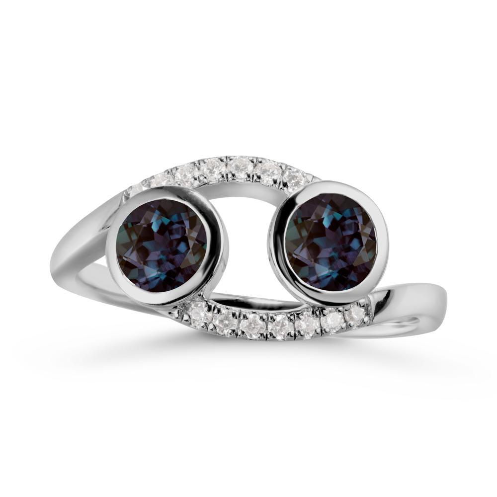 Cancer Zodiac Bypass Alexandrite Ring -Protective & Elegant - LUO Jewelry #metal_platinum