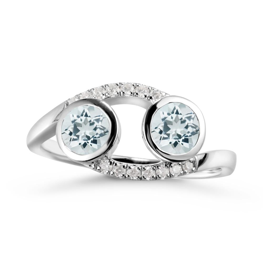 Cancer Zodiac Toi Et Moi Aquamarine Ring - LUO Jewelry #metal_14k white gold