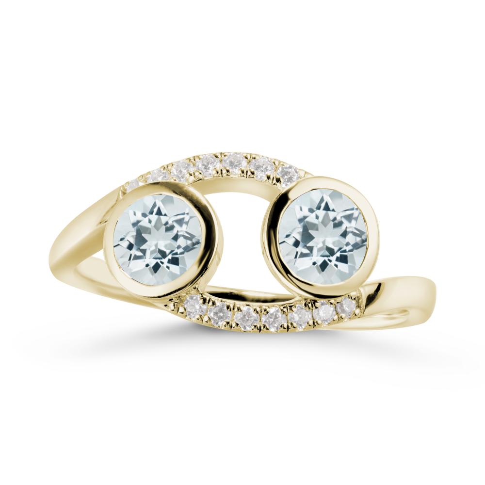 Cancer Zodiac Toi Et Moi Aquamarine Ring - LUO Jewelry #metal_14k yellow gold