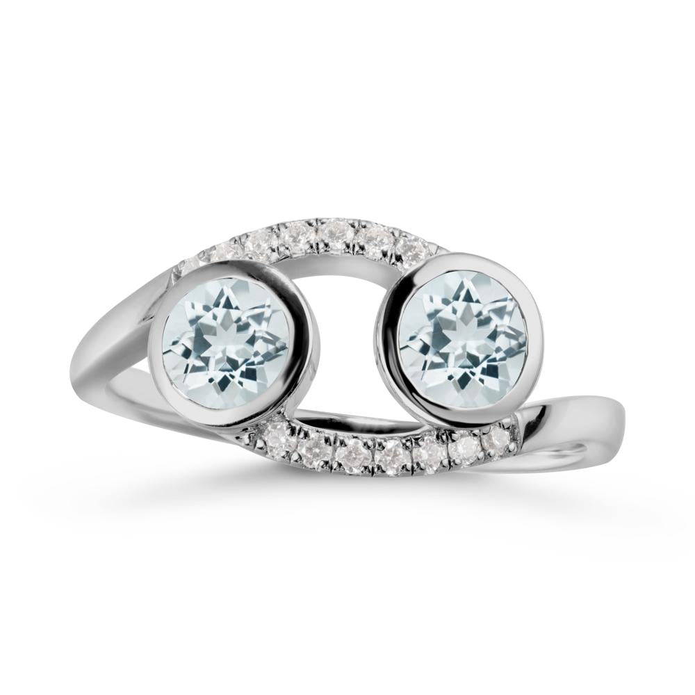 Cancer Zodiac Toi Et Moi Aquamarine Ring - LUO Jewelry #metal_platinum