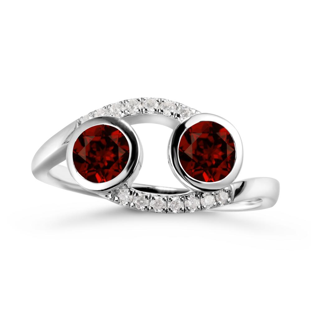 Cancer Zodiac Bypass Garnet Ring -Protective & Elegant - LUO Jewelry #metal_sterling silver