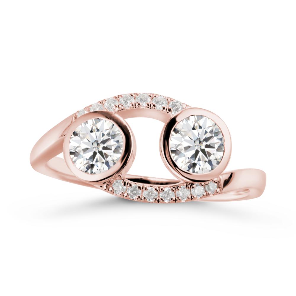 Cancer Zodiac Toi Et Moi Moissanite Ring - LUO Jewelry #metal_18k rose gold