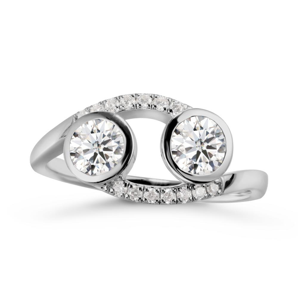Cancer Zodiac Toi Et Moi Moissanite Ring - LUO Jewelry #metal_platinum