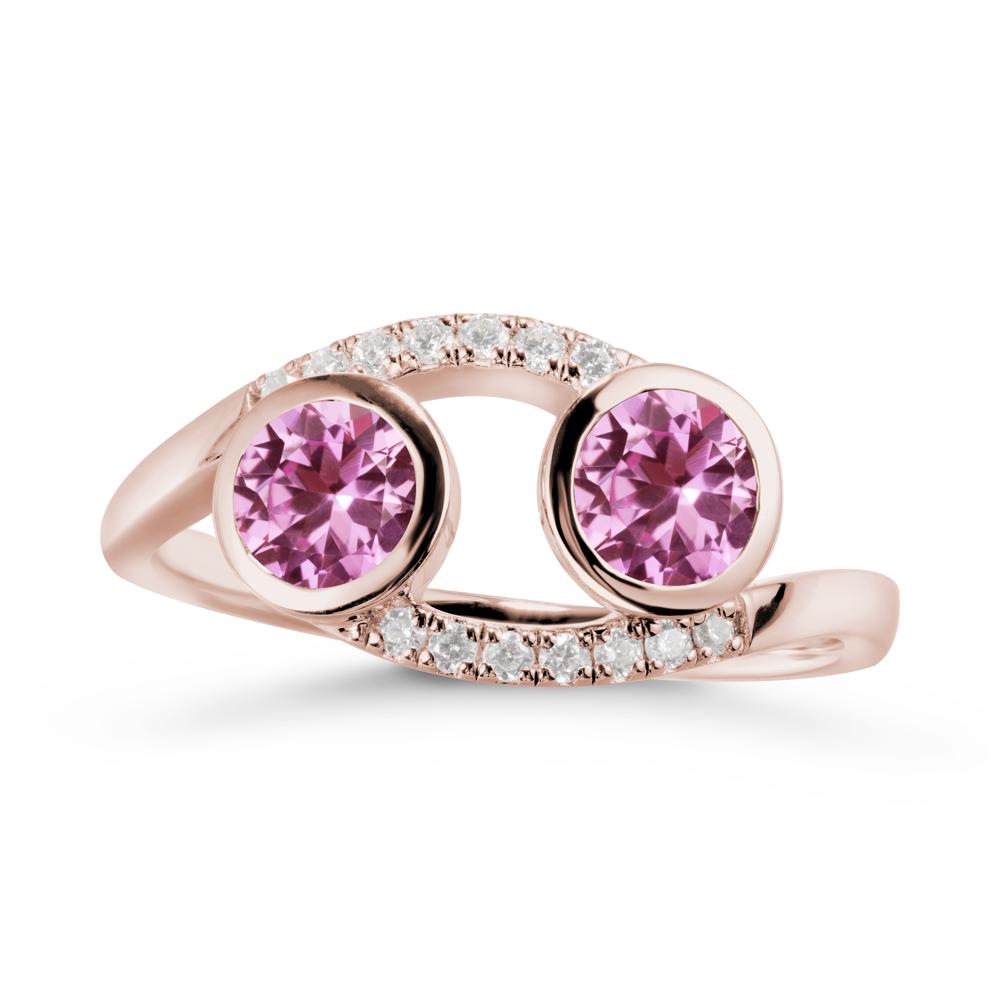 Cancer Zodiac Bypass Pink Sapphire Ring -Protective & Elegant - LUO Jewelry #metal_14k rose gold