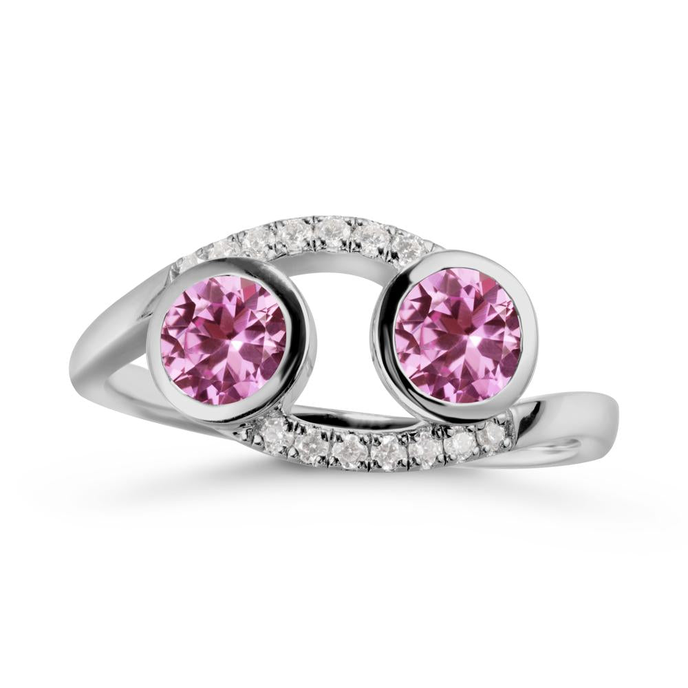 Cancer Zodiac Bypass Pink Sapphire Ring -Protective & Elegant - LUO Jewelry #metal_platinum