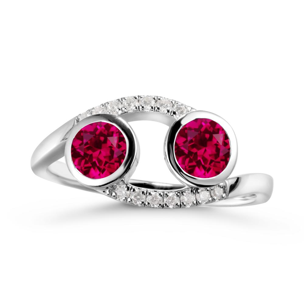 Cancer Zodiac Toi Et Moi Ruby Ring - LUO Jewelry #metal_18k white gold