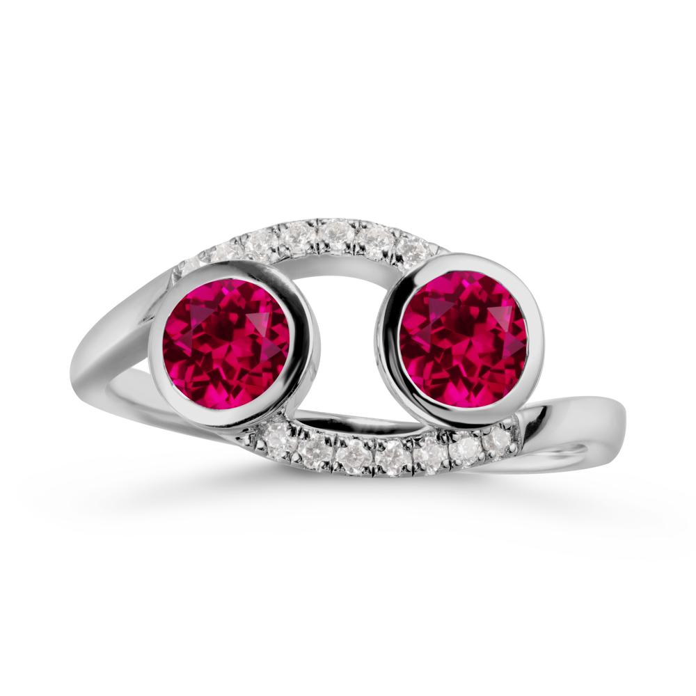 Cancer Zodiac Toi Et Moi Ruby Ring - LUO Jewelry #metal_platinum