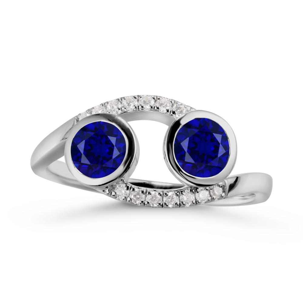 Cancer Zodiac Bypass Sapphire Ring -Protective & Elegant - LUO Jewelry #metal_platinum