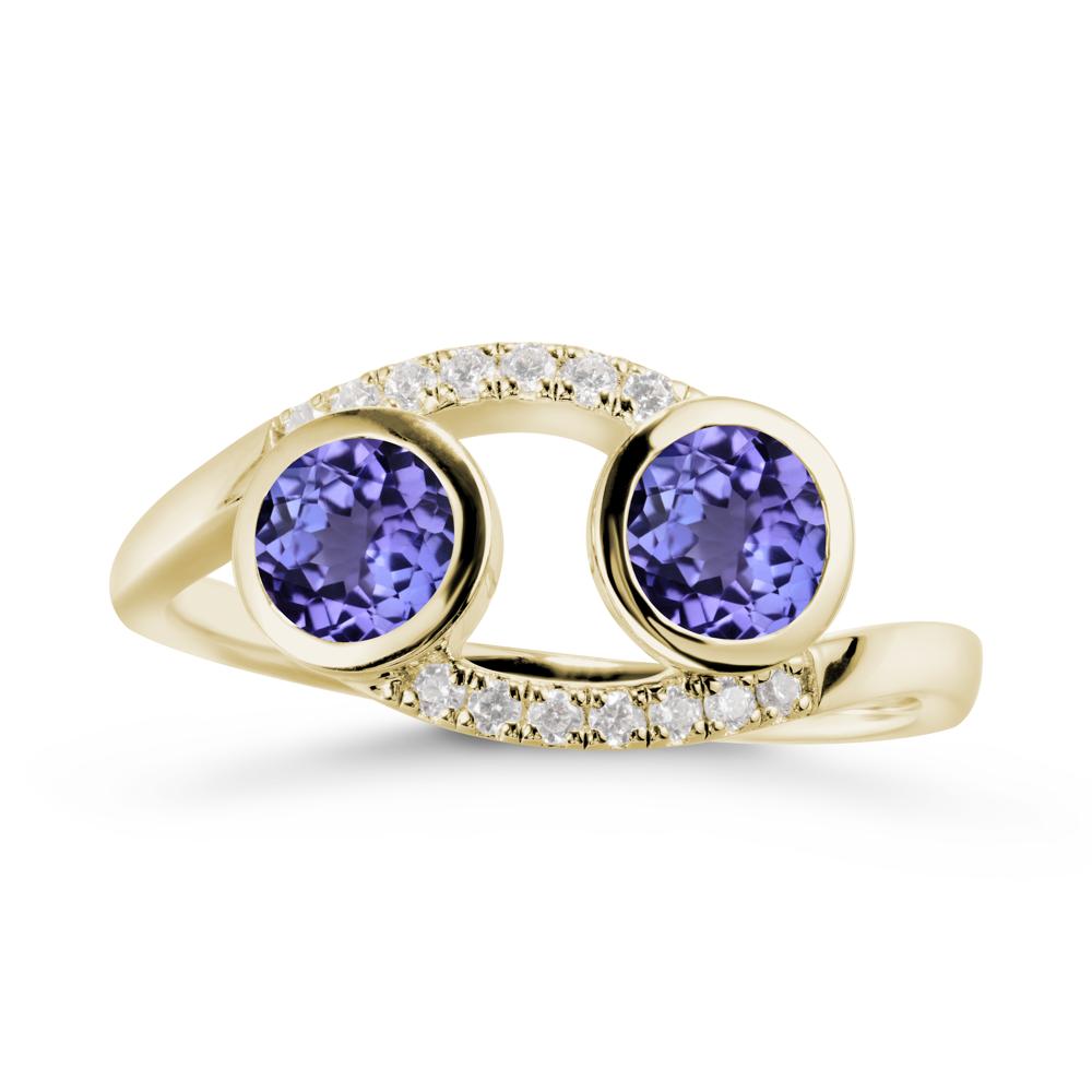 Cancer Zodiac Bypass Tanzanite Ring -Protective & Elegant - LUO Jewelry #metal_14k yellow gold