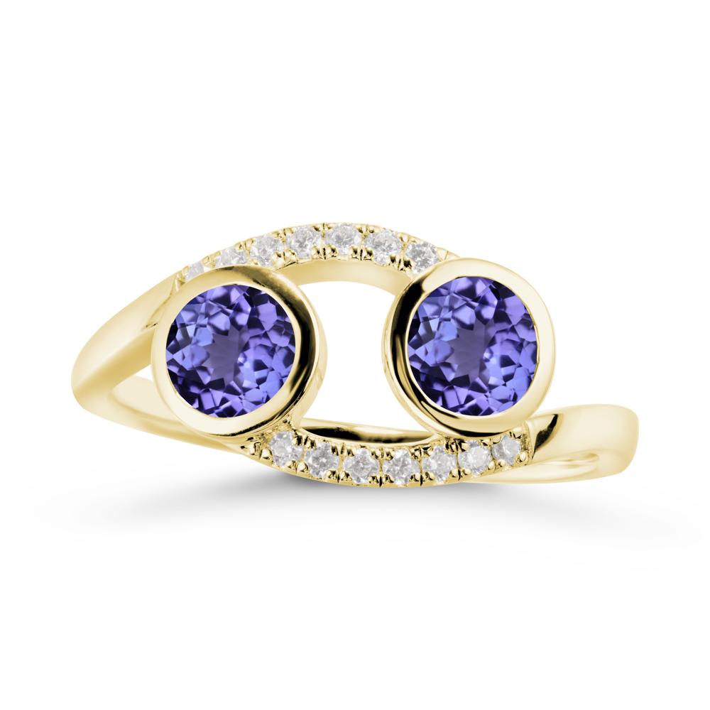 Cancer Zodiac Bypass Tanzanite Ring -Protective & Elegant - LUO Jewelry #metal_18k yellow gold