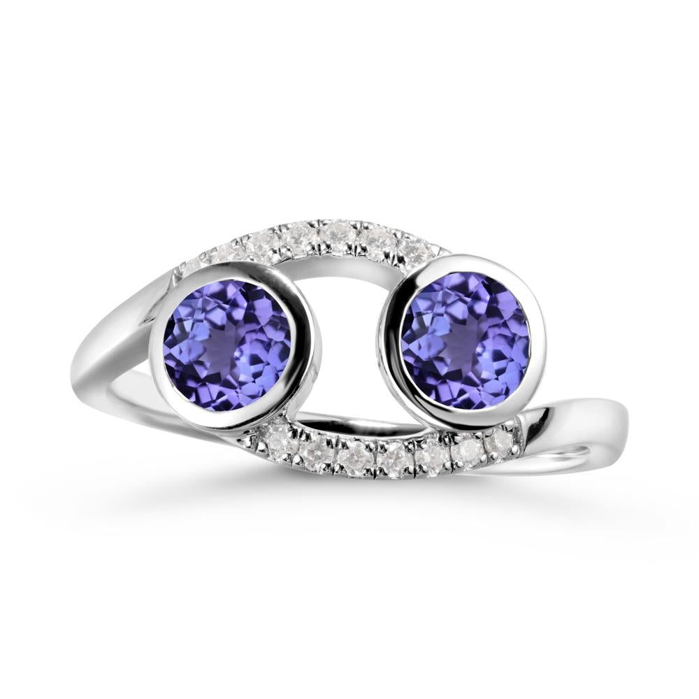 Cancer Zodiac Bypass Tanzanite Ring -Protective & Elegant - LUO Jewelry #metal_sterling silver