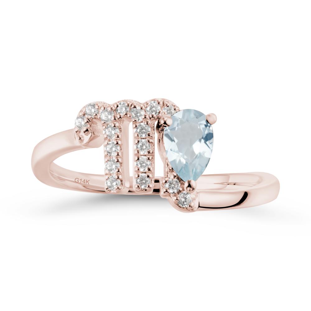 Bypass Aquamarine Ring In 14K Rose Gold - LUO Jewelry #metal_14k rose gold