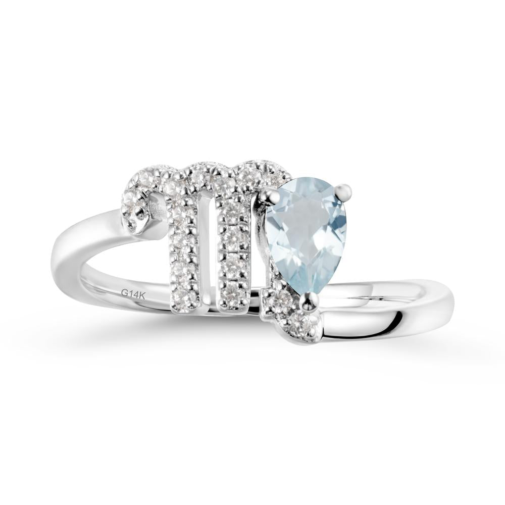 Bypass Aquamarine Ring In 14K Rose Gold - LUO Jewelry #metal_14k white gold