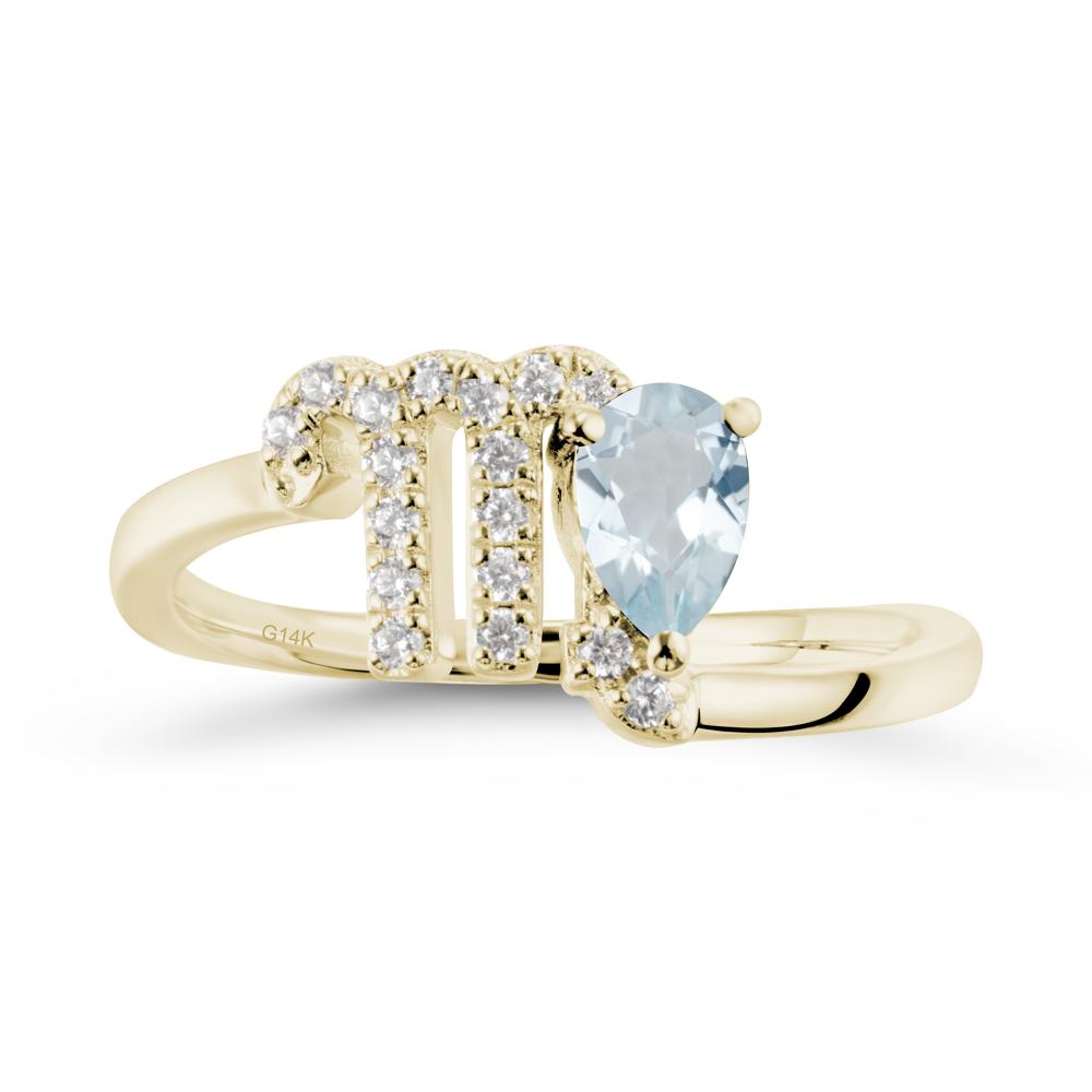 Bypass Aquamarine Ring In 14K Rose Gold - LUO Jewelry #metal_14k yellow gold