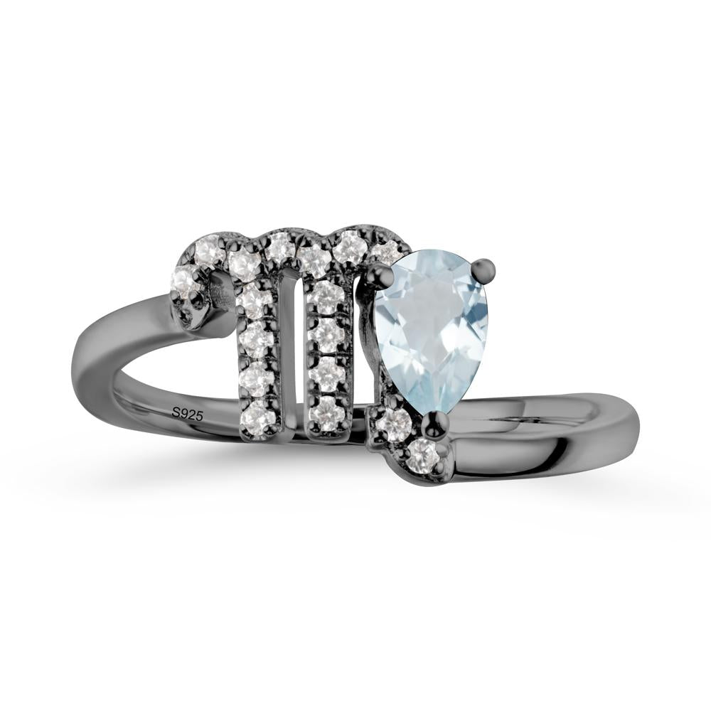 Bypass Aquamarine Ring In 14K Rose Gold - LUO Jewelry #metal_black finish sterling silver