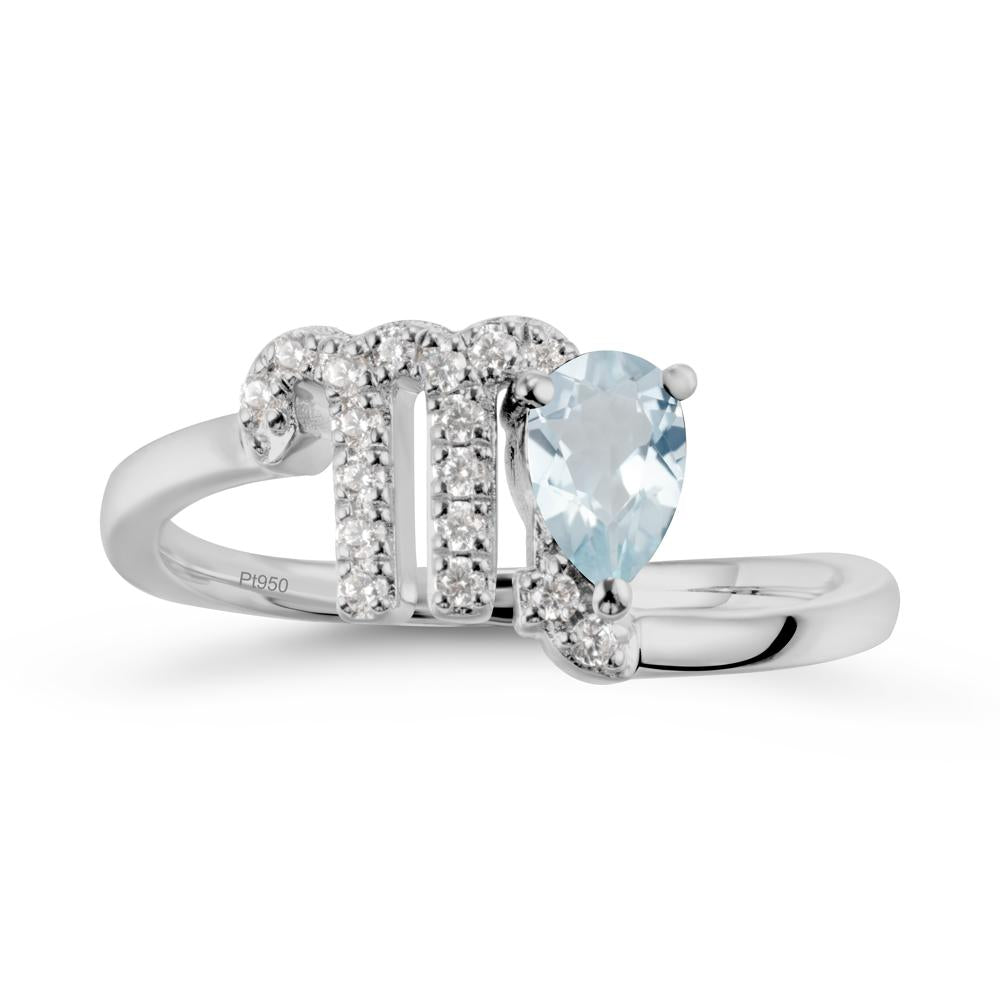 Bypass Aquamarine Ring In 14K Rose Gold - LUO Jewelry #metal_platinum