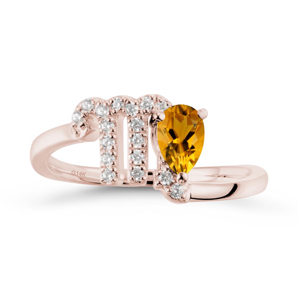 Bypass Citrine Ring In 14K Rose Gold - LUO Jewelry #metal_14k rose gold