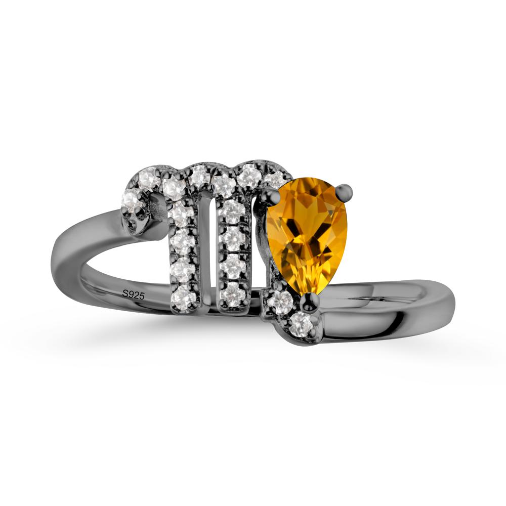 Bypass Citrine Ring In 14K Rose Gold - LUO Jewelry #metal_black finish sterling silver