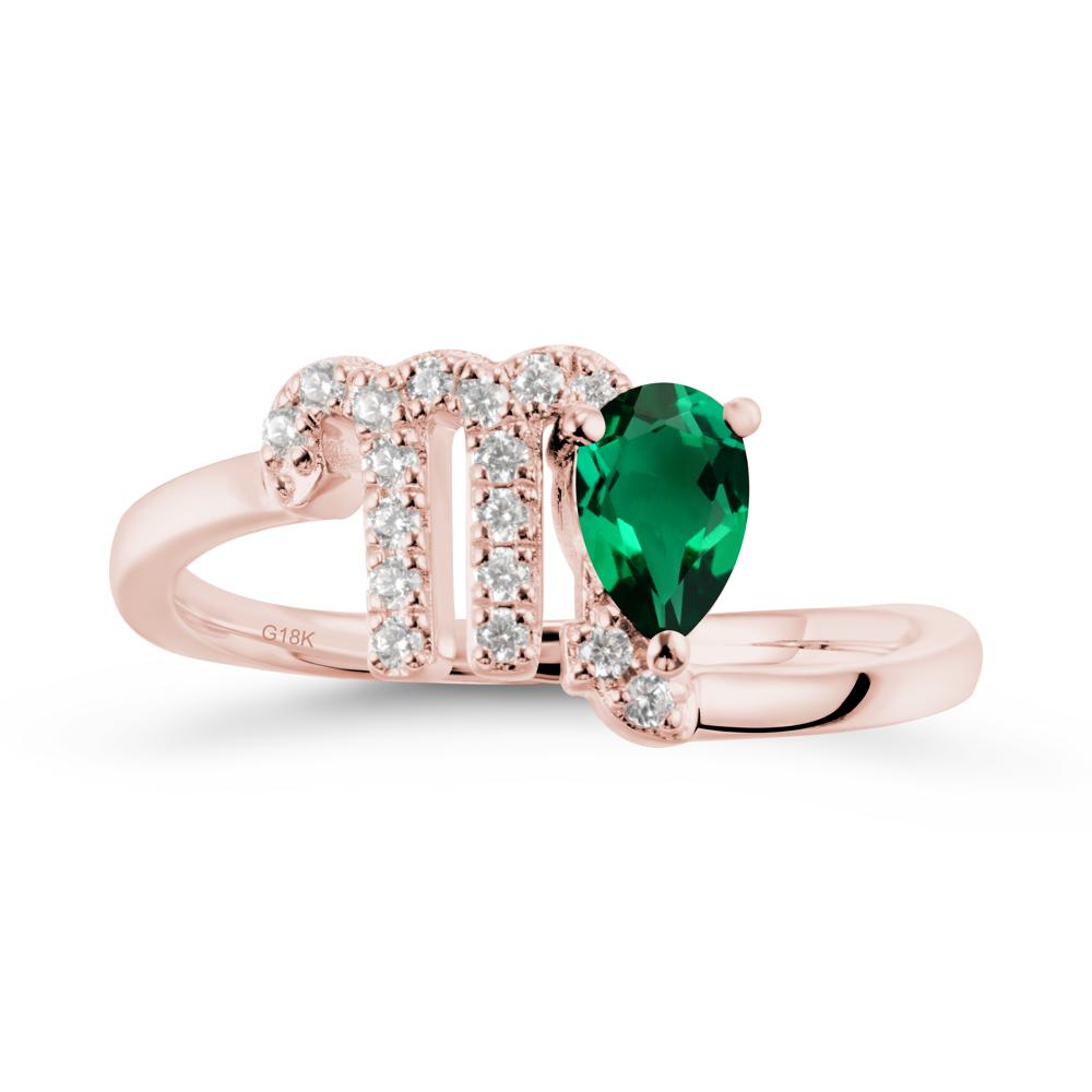 Emerald Virgo Zodiac Wraparound Ring - LUO Jewelry #metal_18k rose gold