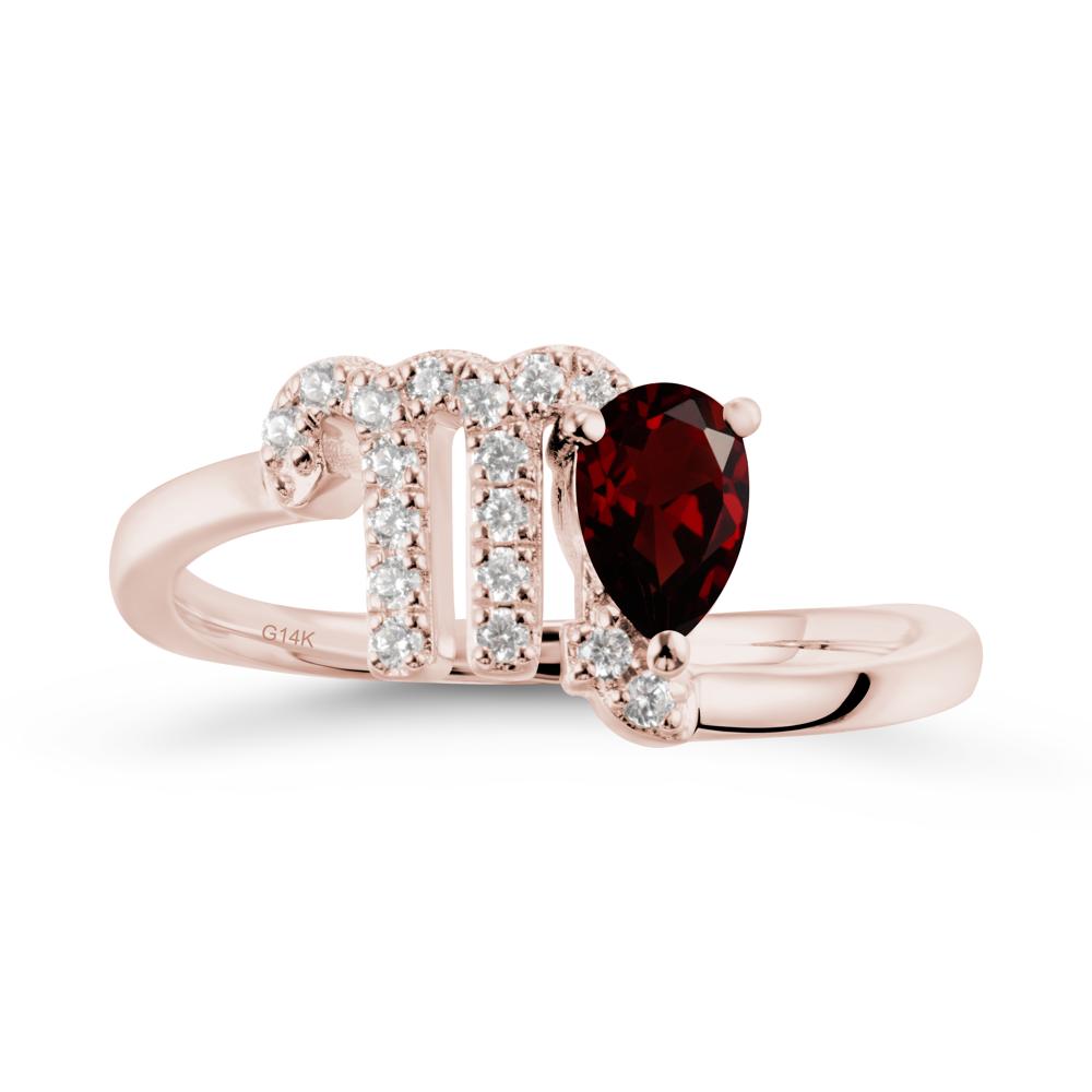 Bypass Garnet Ring In 14K Rose Gold - LUO Jewelry #metal_14k rose gold