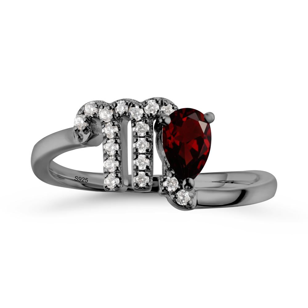 Bypass Garnet Ring In 14K Rose Gold - LUO Jewelry #metal_black finish sterling silver