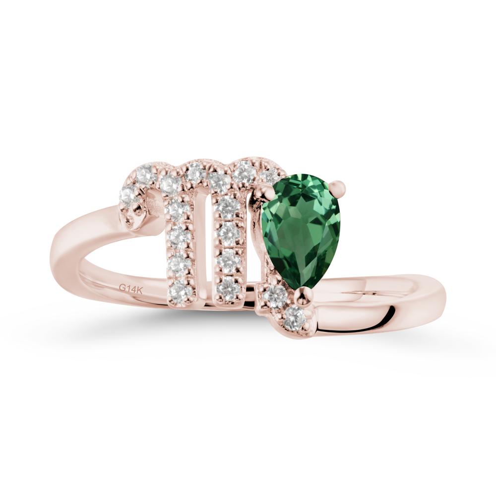 Green Sapphire Virgo Zodiac Wraparound Ring - LUO Jewelry #metal_14k rose gold