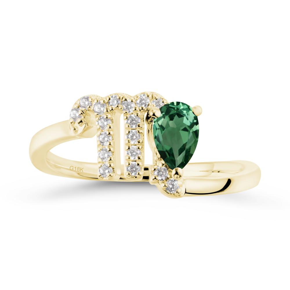 Green Sapphire Virgo Zodiac Wraparound Ring - LUO Jewelry #metal_18k yellow gold