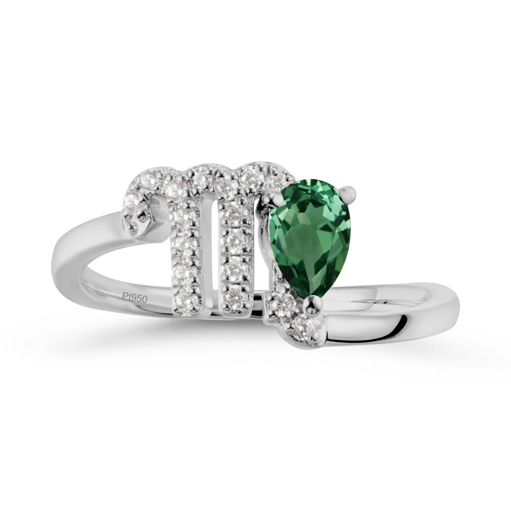 Green Sapphire Virgo Zodiac Wraparound Ring - LUO Jewelry #metal_platinum