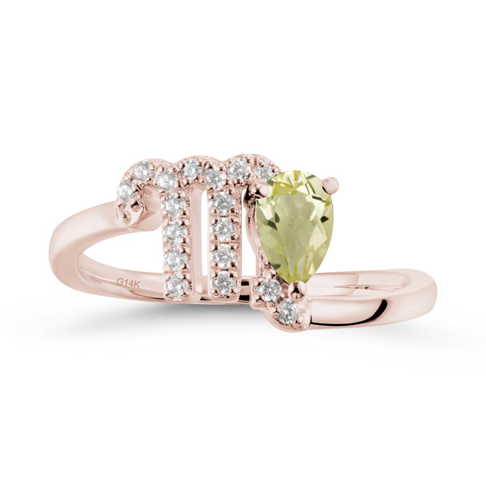 Bypass Lemon Quartz Ring In 14K Rose Gold - LUO Jewelry #metal_14k rose gold