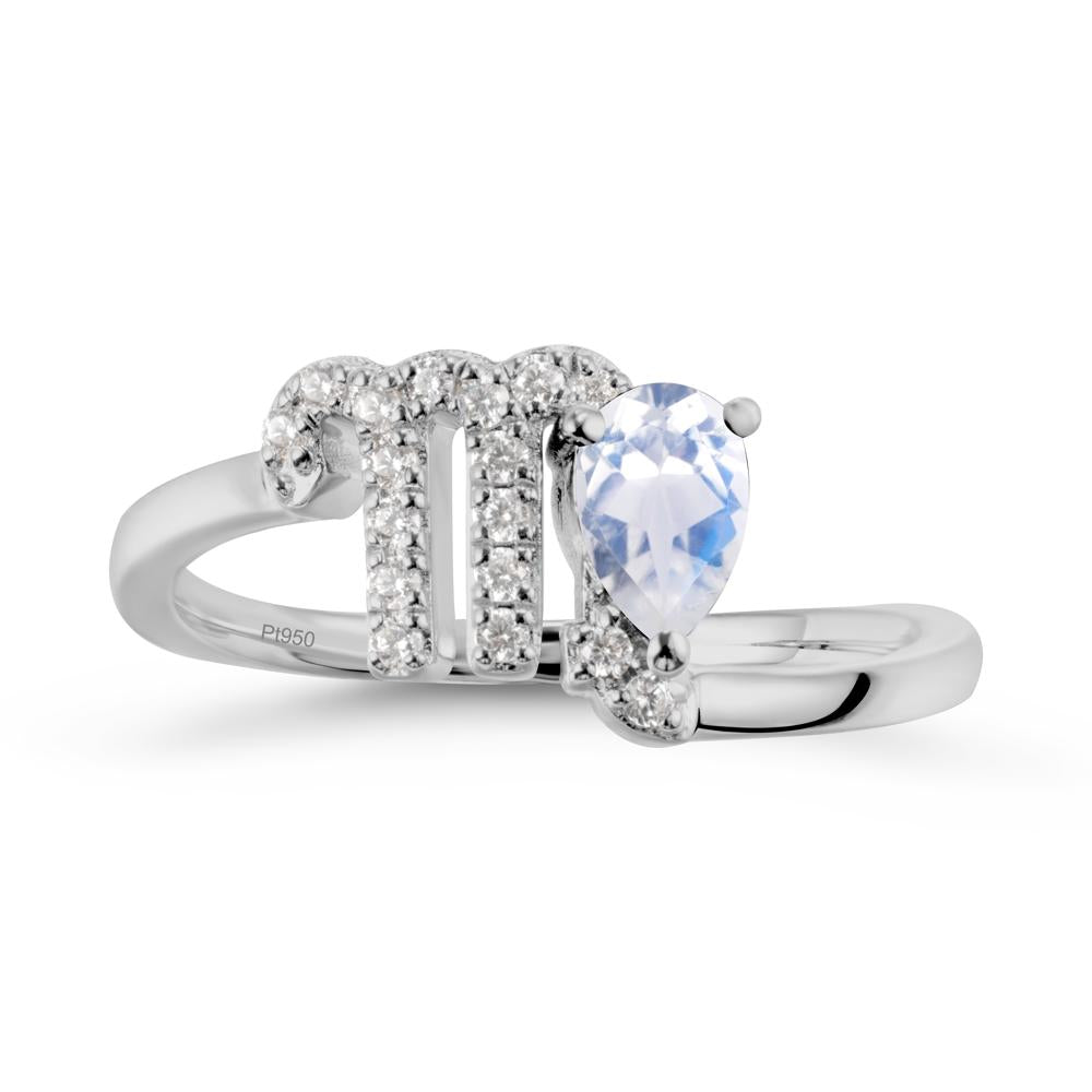 Moonstone Virgo Zodiac Wraparound Ring - LUO Jewelry #metal_platinum