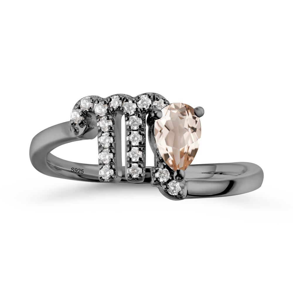 Bypass Morganite Ring In 14K Rose Gold - LUO Jewelry #metal_black finish sterling silver