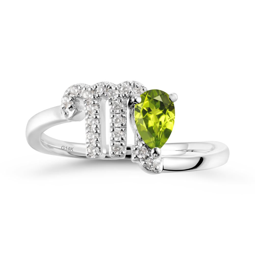 Bypass Peridot Ring In 14K Rose Gold - LUO Jewelry #metal_14k white gold