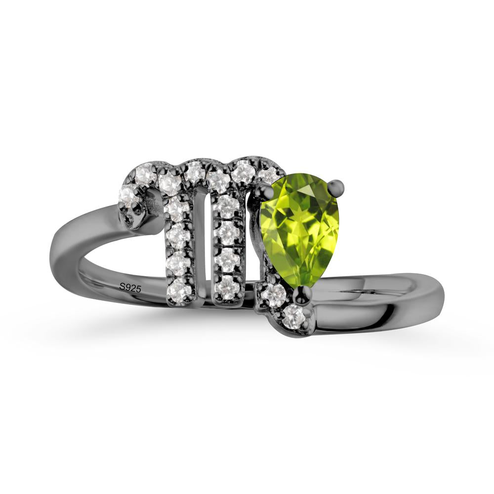 Bypass Peridot Ring In 14K Rose Gold - LUO Jewelry #metal_black finish sterling silver
