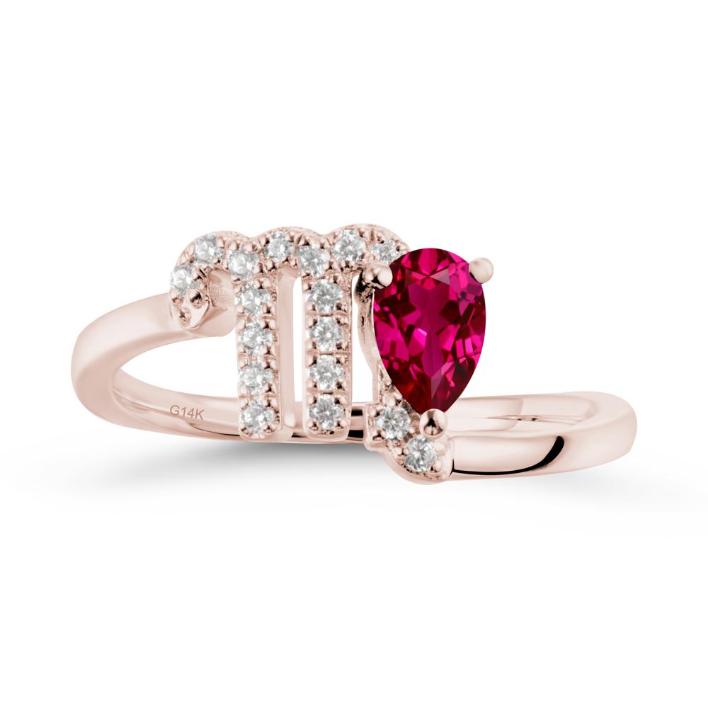 Ruby Virgo Zodiac Wraparound Ring - LUO Jewelry #metal_14k rose gold