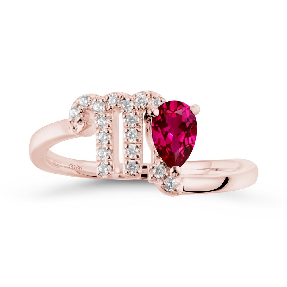Ruby Virgo Zodiac Wraparound Ring - LUO Jewelry #metal_18k rose gold