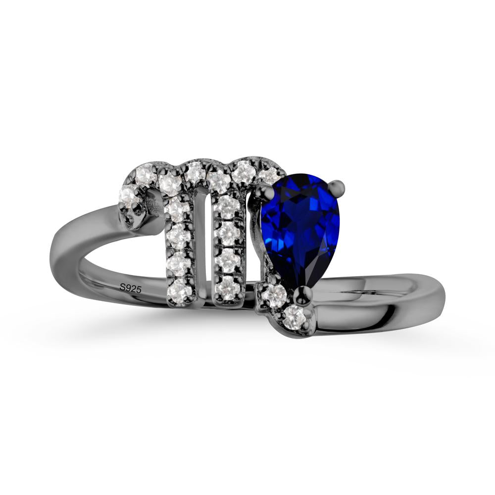 Bypass Sapphire Ring In 14K Rose Gold - LUO Jewelry #metal_black finish sterling silver