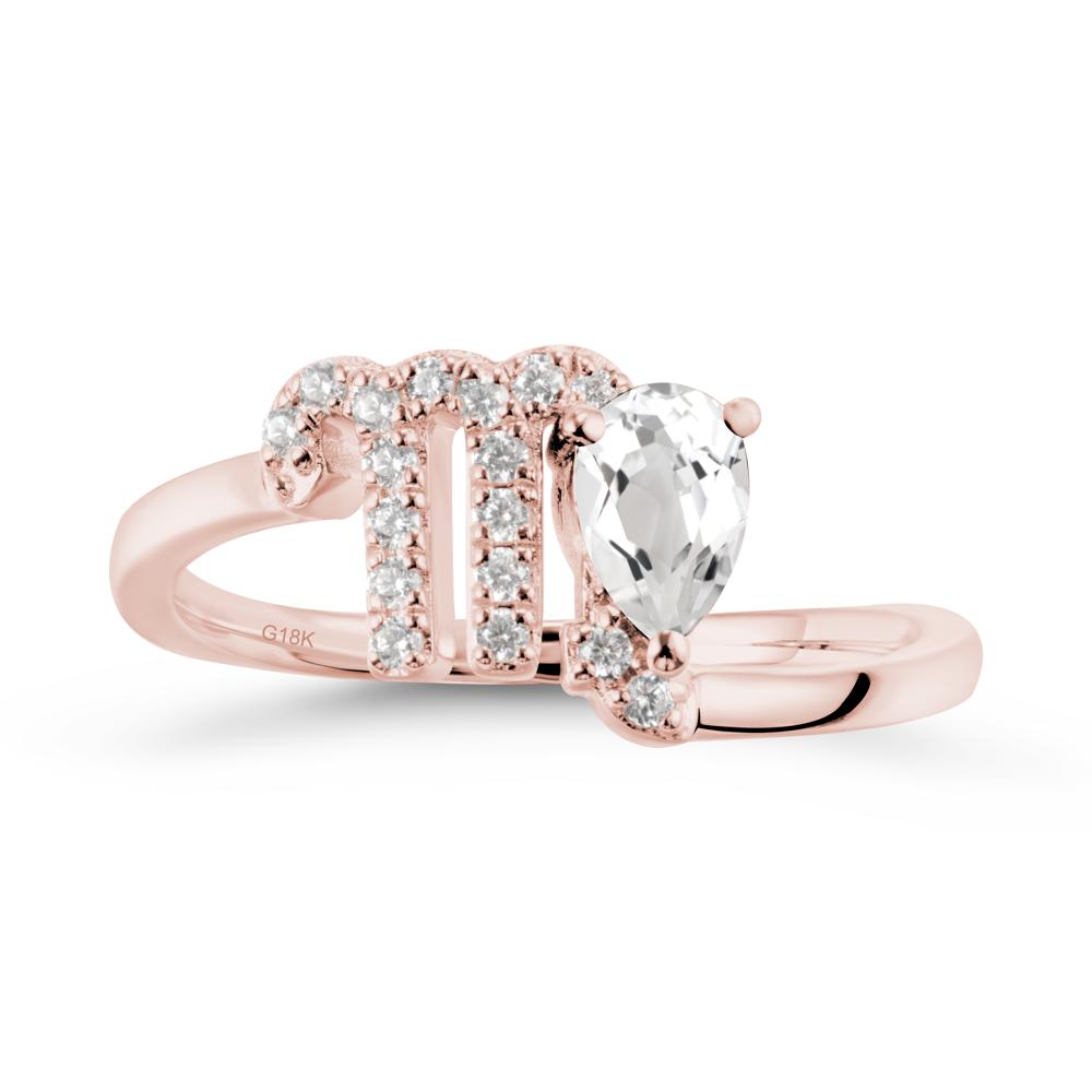 Bypass White Topaz Ring In 14K Rose Gold - LUO Jewelry #metal_18k rose gold