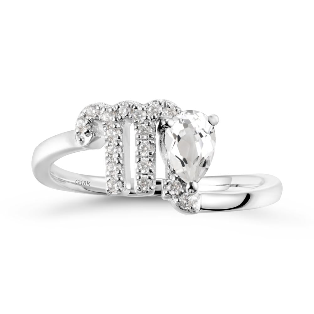 Bypass White Topaz Ring In 14K Rose Gold - LUO Jewelry #metal_18k white gold