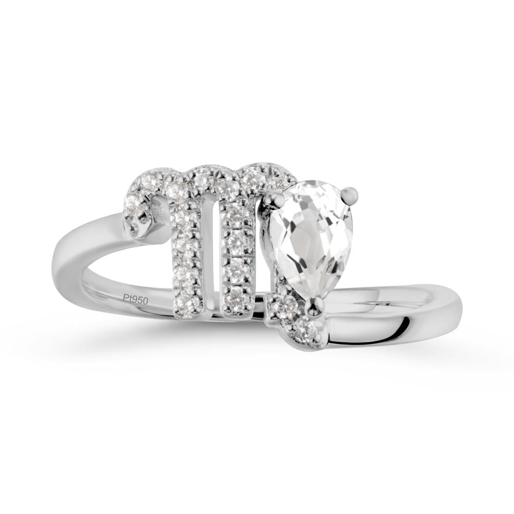 Bypass White Topaz Ring In 14K Rose Gold - LUO Jewelry #metal_platinum