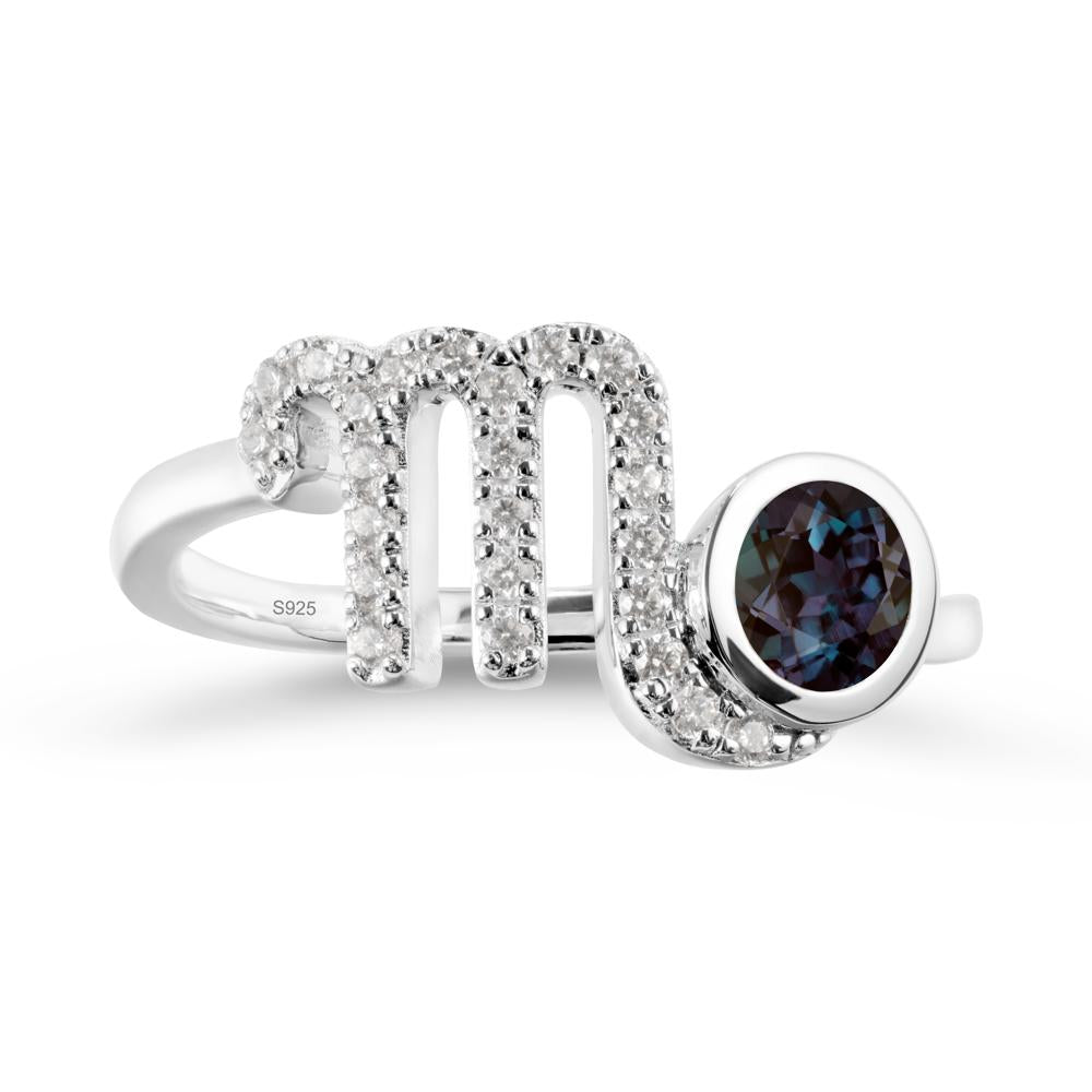 Alexandrite Bypass Scorpio Zodiac Ring-Resourceful & Brave - LUO Jewelry #metal_sterling silver