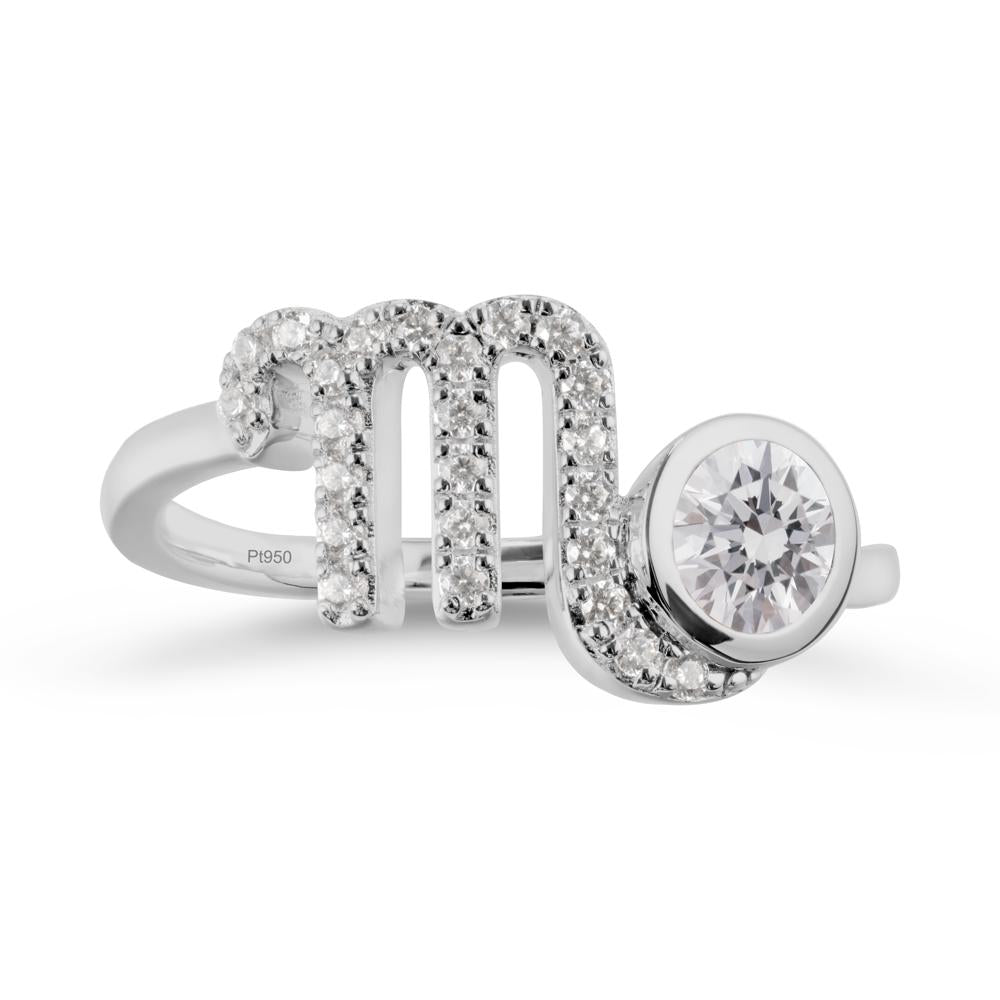 Diamond Bypass Scorpio Zodiac Ring-Resourceful & Brave - LUO Jewelry #metal_platinum
