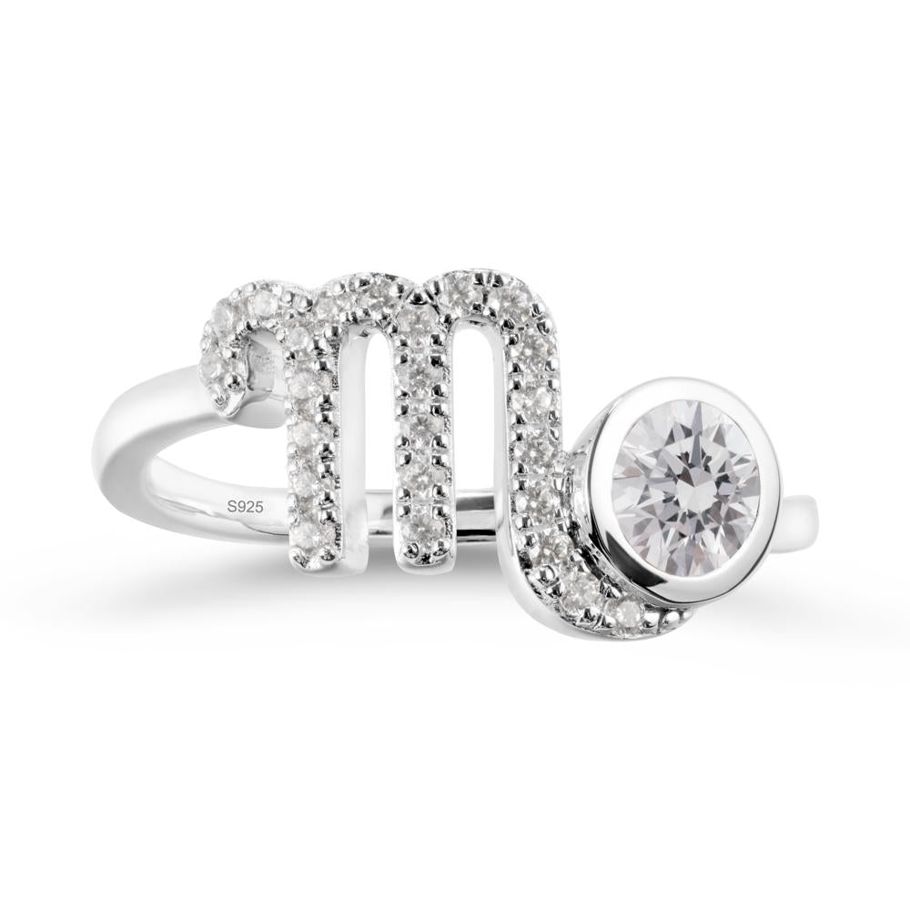 Diamond Bypass Scorpio Zodiac Ring-Resourceful & Brave - LUO Jewelry #metal_sterling silver