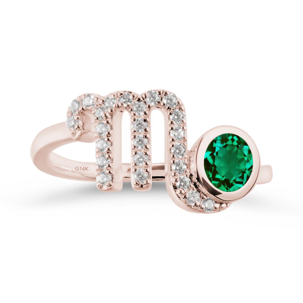 Emerald Bypass Scorpio Zodiac Ring-Resourceful & Brave - LUO Jewelry #metal_14k rose gold