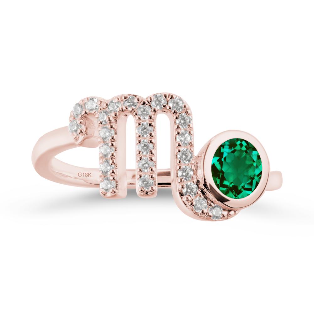 Emerald Bypass Scorpio Zodiac Ring-Resourceful & Brave - LUO Jewelry #metal_18k rose gold
