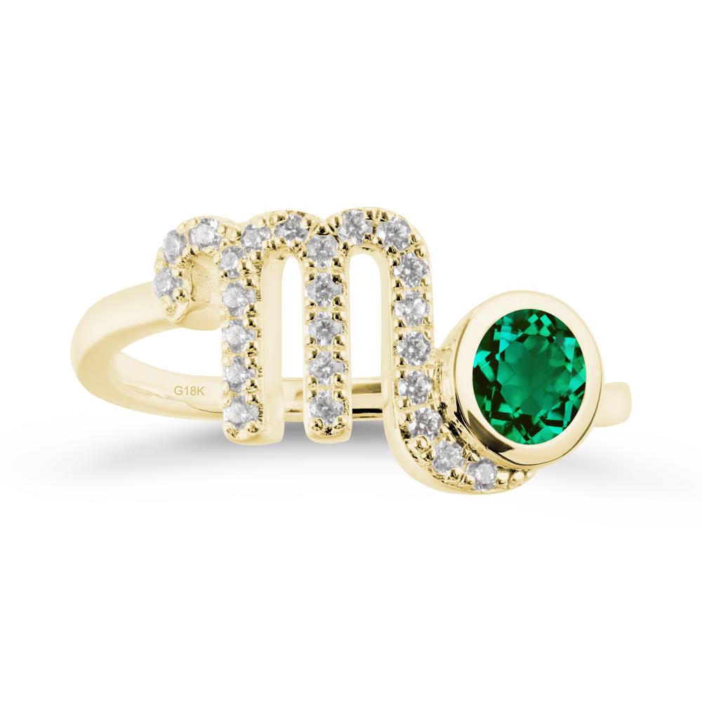 Emerald Bypass Scorpio Zodiac Ring-Resourceful & Brave - LUO Jewelry #metal_18k yellow gold