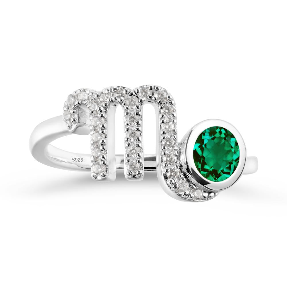 Emerald Bypass Scorpio Zodiac Ring-Resourceful & Brave - LUO Jewelry #metal_sterling silver