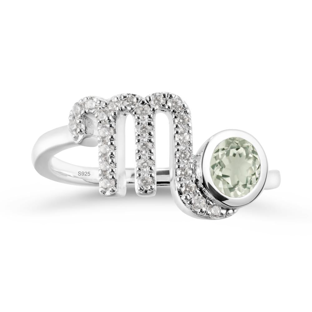 Green Amethyst Bypass Scorpio Zodiac Ring-Resourceful & Brave - LUO Jewelry #metal_sterling silver